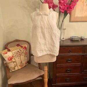 J. Crew Ruffled Collar Linen Top